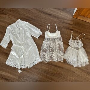 Bridal White Lace Women Intimates Set
